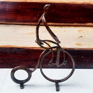 Coconut-shell Bicycle Rider / Handmade Craft