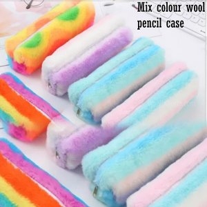 Mix Color Wool Pencil Case