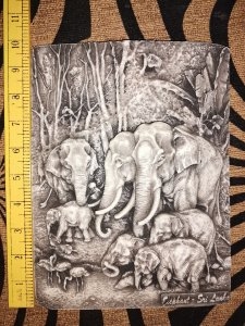 Dolomite Elephant Board Statue For Gift