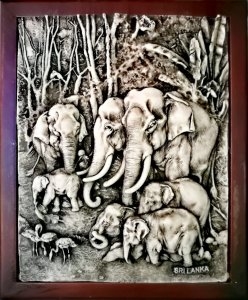 Dolomite Elephant Board Statue For Gift