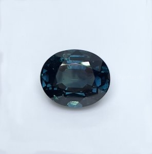 6.00 carat Teal Sapphire is well cut to bring out the best colour and luster