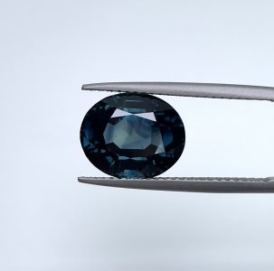 6.00 carat Teal Sapphire is well cut to bring out the best colour and luster