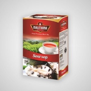 Malithima brand Black tea with Soursop flavored 100g loose tea
